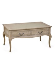 Julian Bowen Limed Oak Camille French Style 2 Drawer Coffee Table - Image 4 of 9