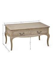 Julian Bowen Limed Oak Camille French Style 2 Drawer Coffee Table - Image 5 of 9