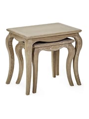 Julian Bowen Limed Oak Camille French Style Nest of 2 Tables - Image 3 of 8
