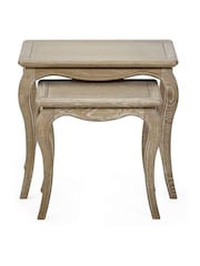 Julian Bowen Limed Oak Camille French Style Nest of 2 Tables - Image 4 of 8