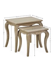 Julian Bowen Limed Oak Camille French Style Nest of 2 Tables - Image 5 of 8
