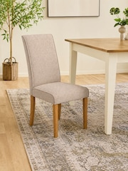 Julian Bowen Set of 2 Cream Valencia Upholstered Dining Chairs - Image 1 of 11