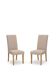 Julian Bowen Set of 2 Cream Valencia Upholstered Dining Chairs - Image 3 of 11