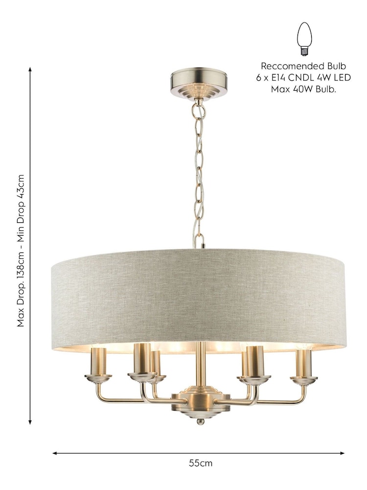 Laura Ashley Chrome Sorrento Large Ceiling Light - Image 6 of 6