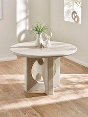 Julian Bowen Grey Stone Thyra 120cm Round Dining Table - Image 1 of 9