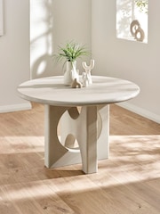 Julian Bowen Grey Stone Thyra 120cm Round Dining Table - Image 2 of 9