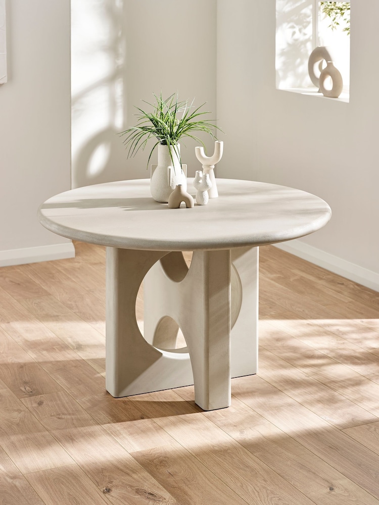 Julian Bowen Grey Stone Thyra 120cm Round Dining Table - Image 2 of 9
