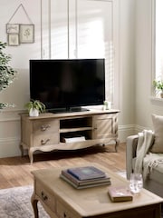 Julian Bowen Limed Oak Camille French Style TV Unit up to 62 Inch - Image 1 of 9