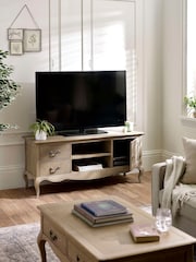 Julian Bowen Limed Oak Camille French Style TV Unit up to 62 Inch - Image 2 of 9