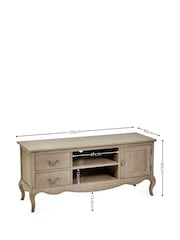 Julian Bowen Limed Oak Camille French Style TV Unit up to 62 Inch - Image 4 of 9