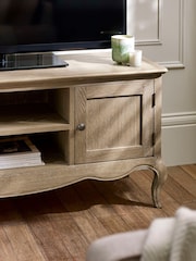 Julian Bowen Limed Oak Camille French Style TV Unit up to 62 Inch - Image 5 of 9