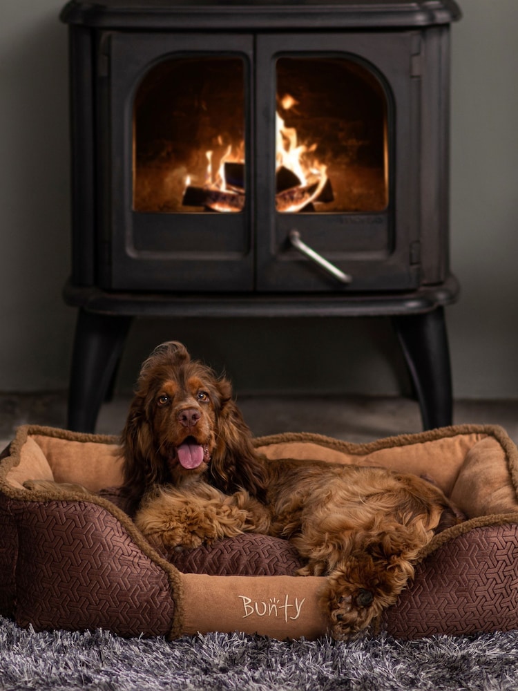 Bunty Brown Kensington Suede Dog Bed - Image 1 of 4