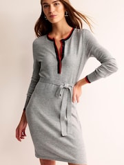 Boden Grey Gemma Henley Knitted Dress - Image 1 of 6