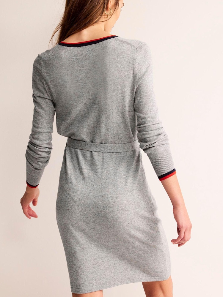 Boden Grey Gemma Henley Knitted Dress - Image 2 of 6