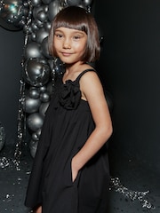 Black One Shoulder Corsage Party Dress (3-16yrs) - Image 4 of 7