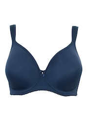 Pour Moi Blue 100% Cotton Tropez Full Coverage Memory Foam T-Shirt Bra - Image 3 of 4
