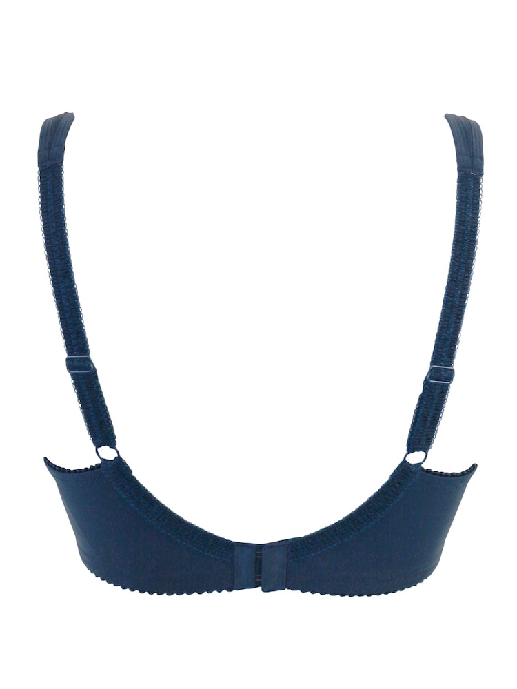 Pour Moi Blue 100% Cotton Tropez Full Coverage Memory Foam T-Shirt Bra - Image 4 of 4