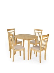 Julian Bowen Natural Oak Coast 90cm Round Dropleaf Dining Table - Image 12 of 12