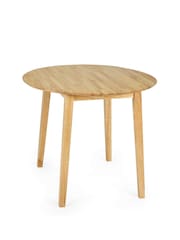 Julian Bowen Natural Oak Coast 90cm Round Dropleaf Dining Table - Image 3 of 12