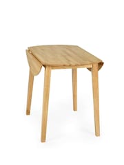 Julian Bowen Natural Oak Coast 90cm Round Dropleaf Dining Table - Image 4 of 12