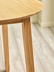 Julian Bowen Natural Oak Coast 90cm Round Dropleaf Dining Table - Image 6 of 12
