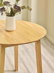 Julian Bowen Natural Oak Coast 90cm Round Dropleaf Dining Table - Image 7 of 12