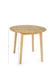 Julian Bowen Natural Oak Coast 90cm Round Dropleaf Dining Table - Image 8 of 12