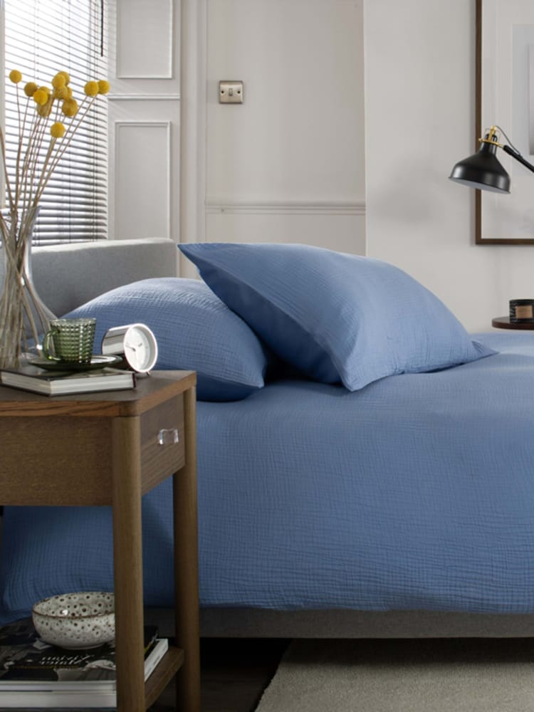The Lyndon Company Denim St. Quentin Duvet Cover and Pillowcase Set - Image 1 of 3 The Lyndon Company Denim St. Quentin Duvet Cover and Pillowcase Set - Image 1 of 3