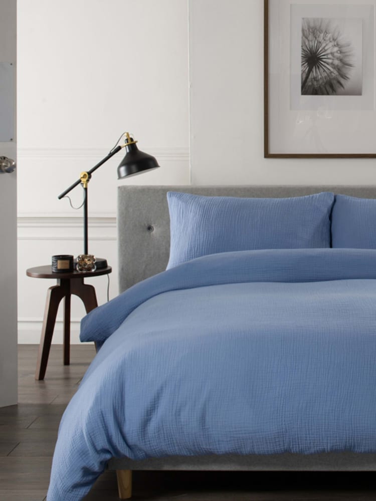 The Lyndon Company Denim St. Quentin Duvet Cover and Pillowcase Set - Image 3 of 3 The Lyndon Company Denim St. Quentin Duvet Cover and Pillowcase Set - Image 3 of 3