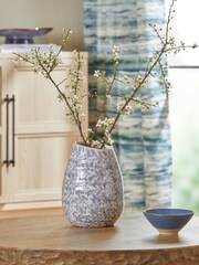 Blue Reactive Glaze Textured Vase - Image 1 of 5