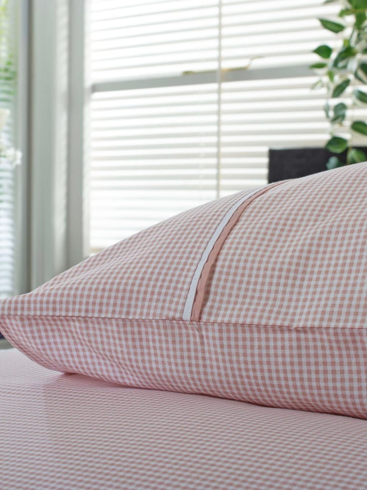 The Lyndon Company Rose Gingham Duvet Cover and Pillowcase Set - Image 2 of 5 The Lyndon Company Rose Gingham Duvet Cover and Pillowcase Set - Image 2 of 5