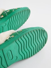 Green Terry Toucan Suede Mule Slippers - Image 6 of 7