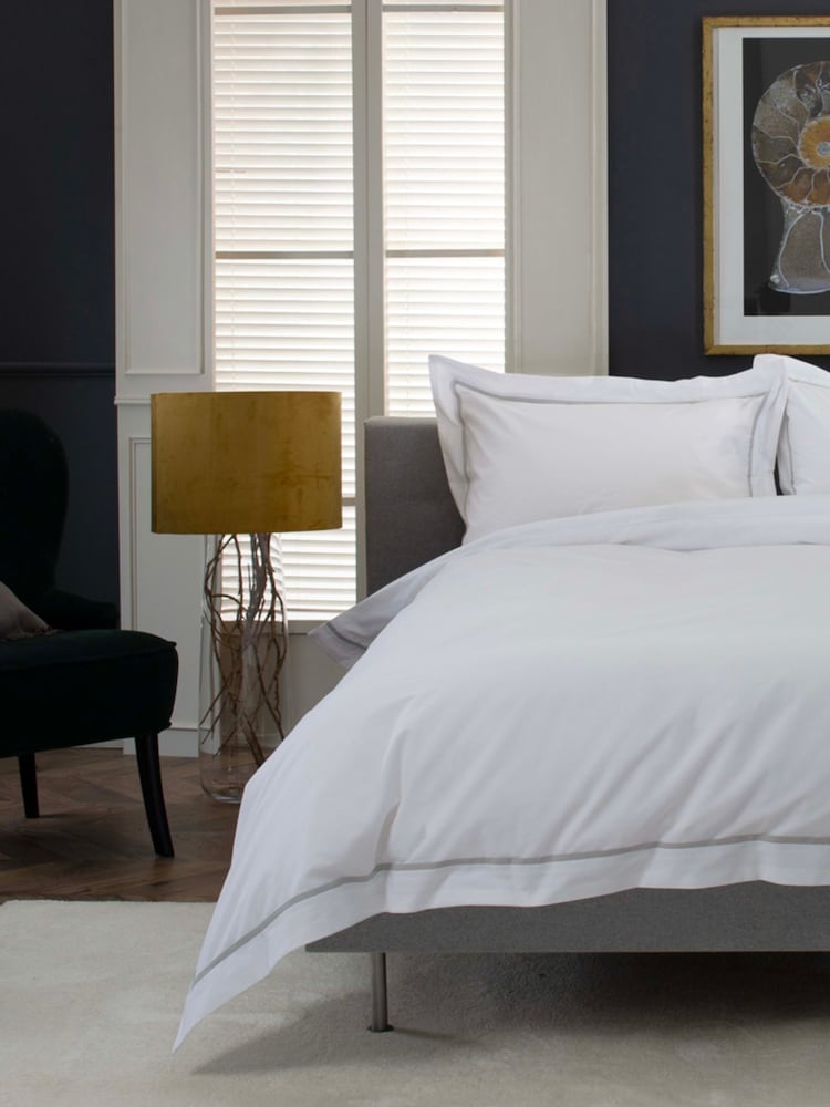 The Lyndon Company Silver Hampstead Duvet Cover and Pillowcase Set - Image 1 of 5