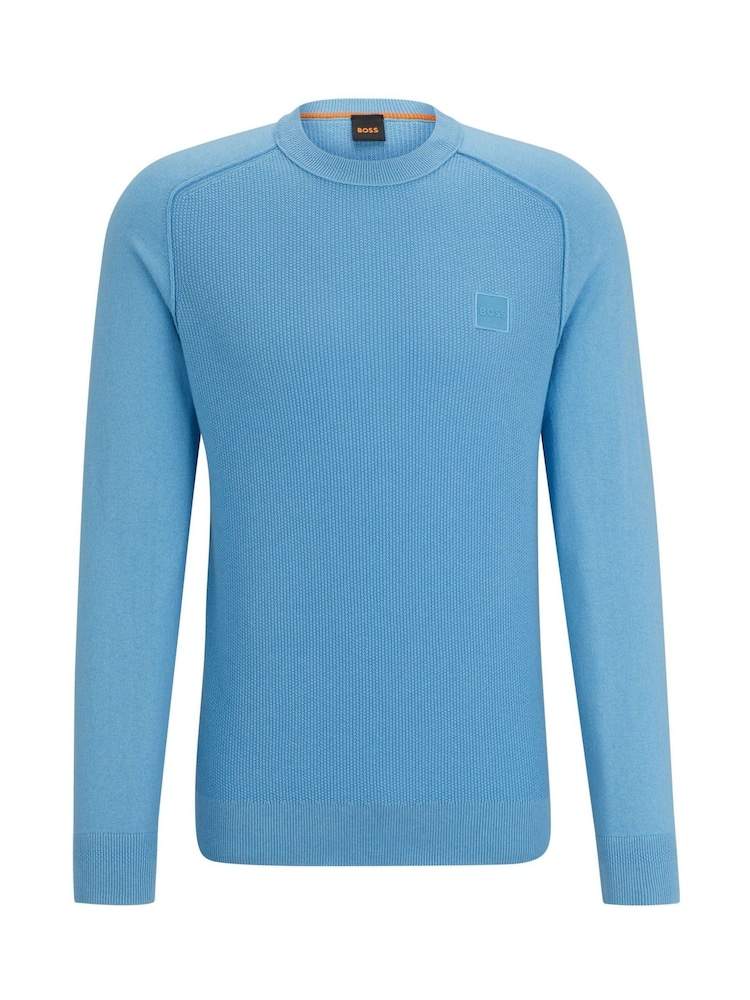 BOSS Blue Kesom Textured Block Logo Sweatshirt - Image 4 of 4 BOSS Blue Kesom Textured Block Logo Sweatshirt - Image 4 of 4