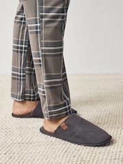 Grey Textured Mule Slippers - Image 1 of 8