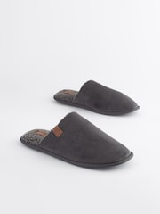 Grey Textured Mule Slippers - Image 3 of 8