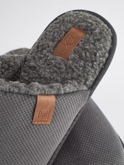 Grey Textured Mule Slippers - Image 5 of 8