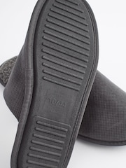 Grey Textured Mule Slippers - Image 6 of 8