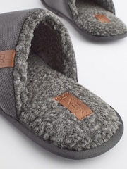 Grey Textured Mule Slippers - Image 7 of 8