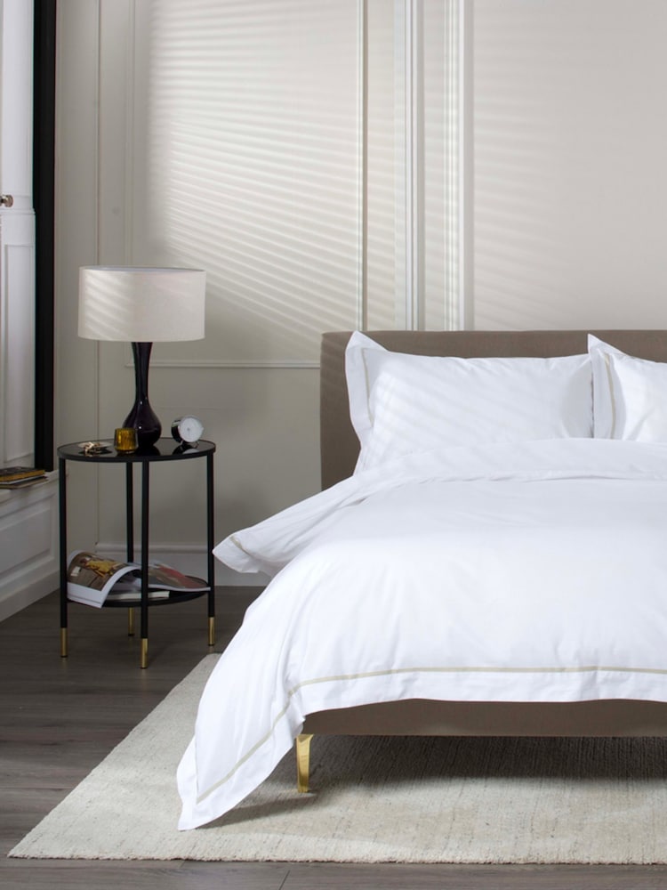 The Lyndon Company Stone Hampstead Duvet Cover and Pillowcase Set - Image 1 of 5 The Lyndon Company Stone Hampstead Duvet Cover and Pillowcase Set - Image 1 of 5