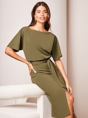 Платье-кимоно миди с поясом Lipsy - Изображение 3 из 4