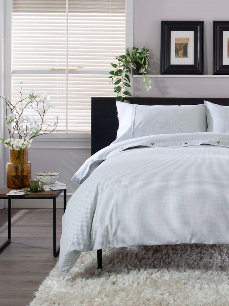 The Lyndon Company Green Gingham Duvet Cover and Pillowcase Set - Image 1 of 3 The Lyndon Company Green Gingham Duvet Cover and Pillowcase Set - Image 1 of 3