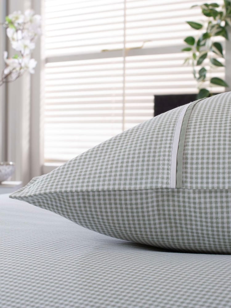 The Lyndon Company Green Gingham Duvet Cover and Pillowcase Set - Image 2 of 3 The Lyndon Company Green Gingham Duvet Cover and Pillowcase Set - Image 2 of 3