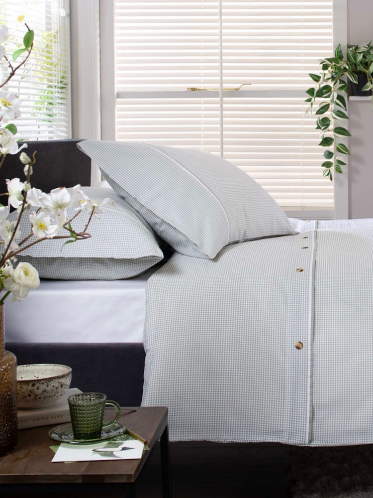 The Lyndon Company Green Gingham Duvet Cover and Pillowcase Set - Image 3 of 3 The Lyndon Company Green Gingham Duvet Cover and Pillowcase Set - Image 3 of 3