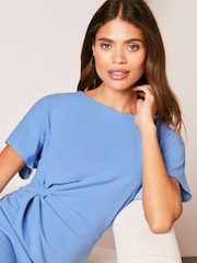 Lipsy Navy Blue Twist Side Crew Neck Midi Dress - Image 3 of 4