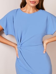 Lipsy Navy Blue Twist Side Crew Neck Midi Dress - Image 4 of 4