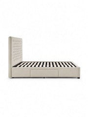 Julian Bowen Oatmeal Wilton Upholstered 4 Drawer Storage Bed Frame - Image 13 of 13