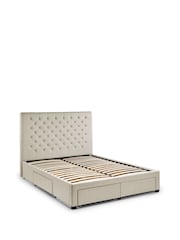 Julian Bowen Oatmeal Wilton 4 Drawer Linen Upholstered Bed - Image 4 of 12