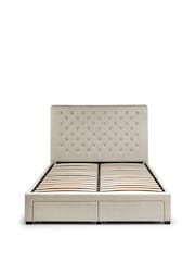 Julian Bowen Oatmeal Wilton 4 Drawer Linen Upholstered Bed - Image 5 of 12