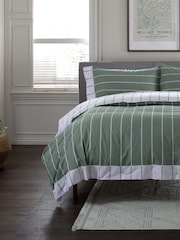 The Lyndon Company Sage Pin Stripe Duvet Cover and Pillowcase Set - Image 1 of 5